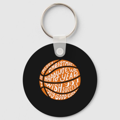 Funny Basketball Merry Christmas Happy New Year Ta Keychain