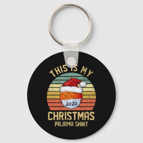 Funny Basketball Merry Christmas Shirt Quarantine  Keychain