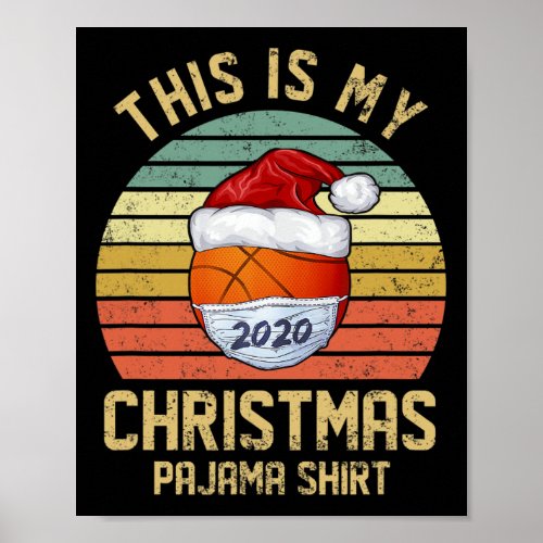 Funny Basketball Merry Christmas Shirt Quarantine  Poster