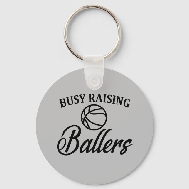 Funny Basketball Mom Dad Keychain (Front)