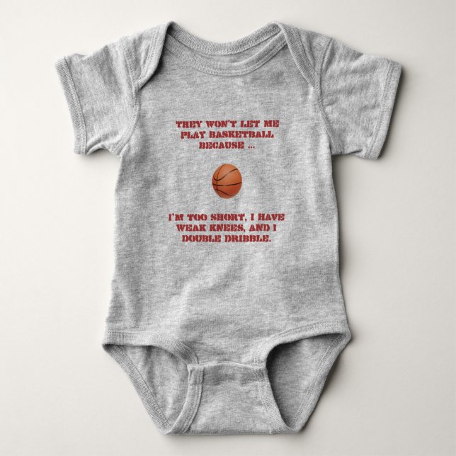 Funny Basketball Player Baby Bodysuit (Front)