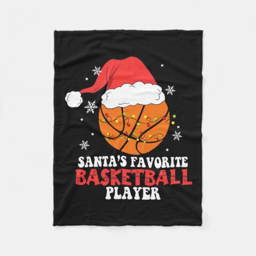 Funny Basketball Player Christmas Basketball Lover Fleece Blanket