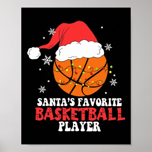 Funny Basketball Player Christmas Basketball Lover Poster