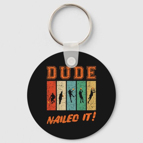 Funny Basketball Player Christmas Dude Nailed It B Keychain