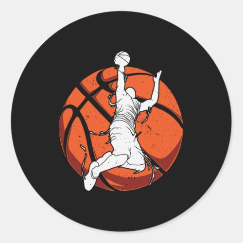 Funny Basketball Player For Basketball Fan Men Wom Classic Round Sticker