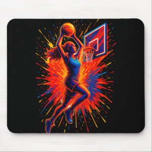 Funny Basketball Player Lover Sports Team Tie Dye Mouse Pad