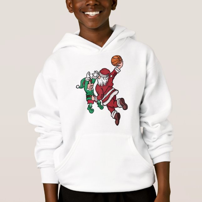 Funny Basketball Player Santa Hoodie (Front)