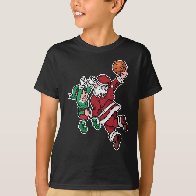 Funny Basketball Player Santa T-Shirt (Front)