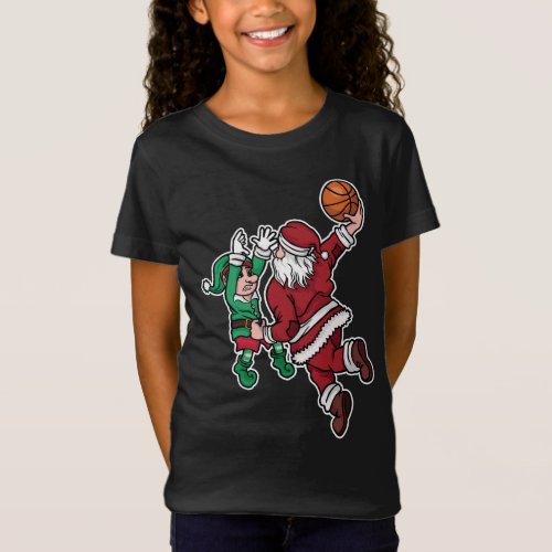 Funny Basketball Player Santa T_Shirt