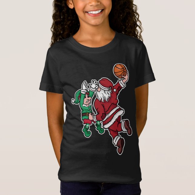 Funny Basketball Player Santa T-Shirt (Front)