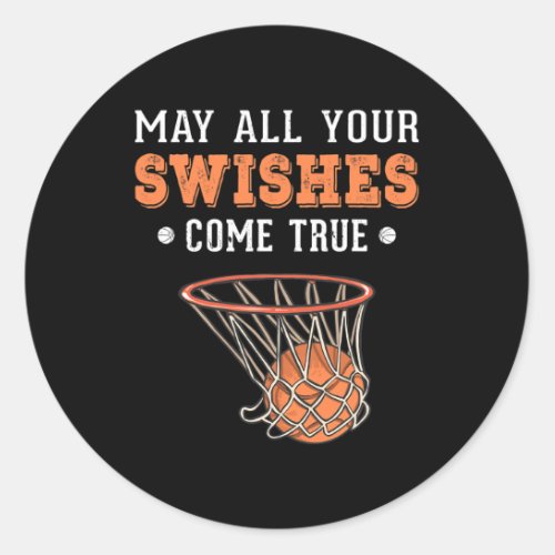 Funny Basketball Puns 3 Point Boys Girls Christmas Classic Round Sticker