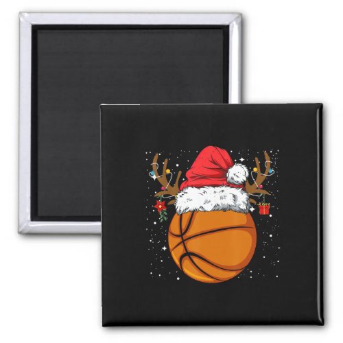 Funny Basketball Reindeer Santa Hat Christmas Holi Magnet