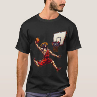 Funny Basketball Retro Jesus Christ T-Shirt