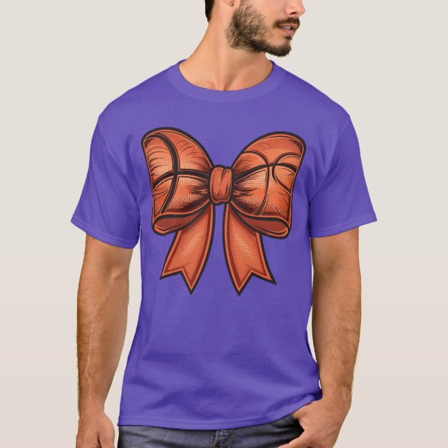 Funny Basketball Sports Coquette Bow Game Day frie T-Shirt (Front)