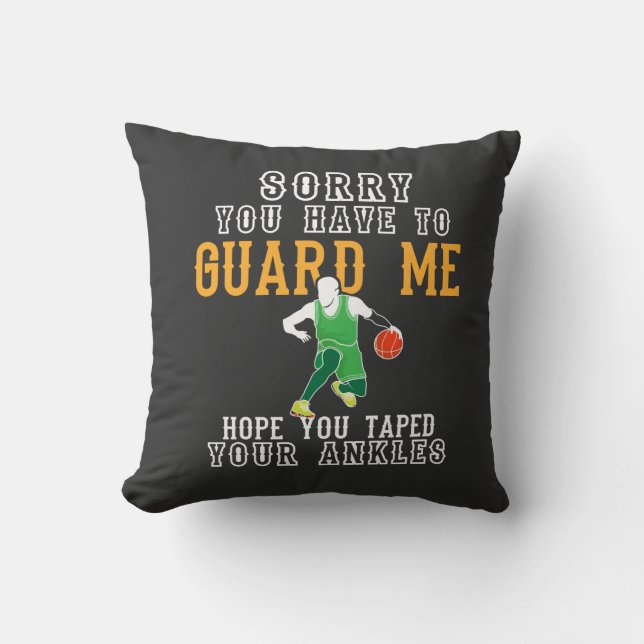 Funny Basketball Throw Pillow (Front)