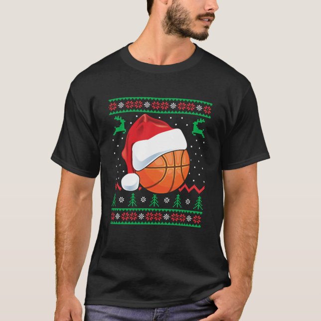 Funny Basketball Ugly Christmas Sweater Boys Mens  (Front)