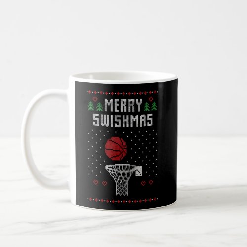 Funny Basketball Ugly Christmas Sweater Gift Merry Coffee Mug