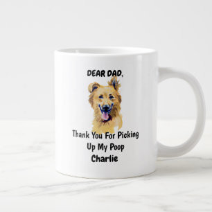 Funny Basque Shepherd Dad Watercolor Canine Art Giant Coffee Mug