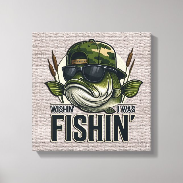 Funny Bass Fishing  Canvas Print (Front)
