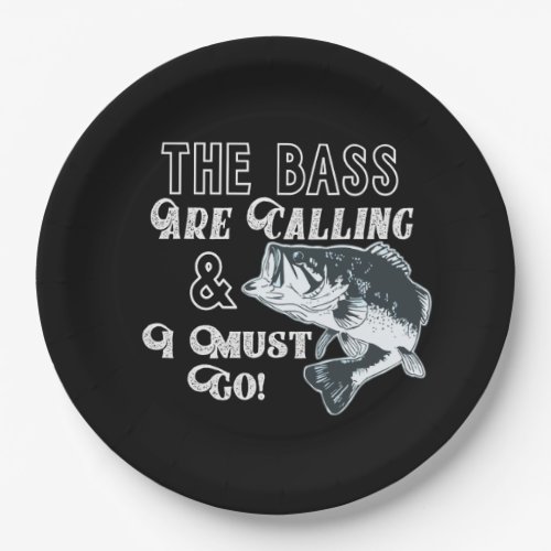 Funny Bass Fishing Celebration Plates