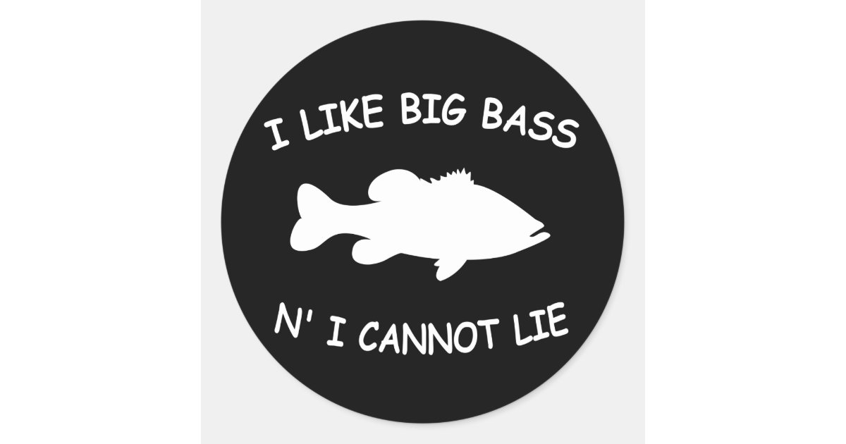 Funny Bass Fishing Classic Round Sticker