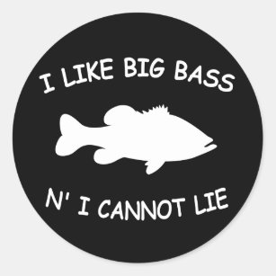 Funny Bass Fishing Classic Round Sticker