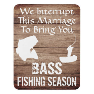 Funny Bass Fishing Door Sign