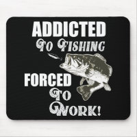 Computer Mouse Mat - Gone Fishing Fish Fisherman Sign Office Gift