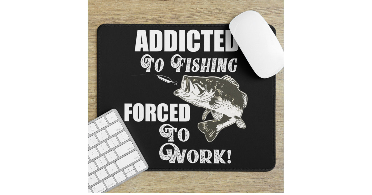 Computer Mouse Mat - Gone Fishing Fish Fisherman Sign Office Gift