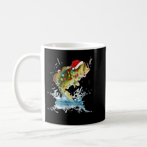 Funny Bass Fishing Santa Hat Christmas Pajama Fish Coffee Mug