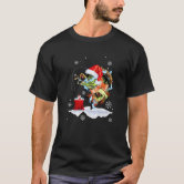 Funny Bass Fishing Santa Hat Christmas Pajama T-Shirt