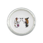 Funny Basset Hound Bride And Groom Wedding Ring at Zazzle