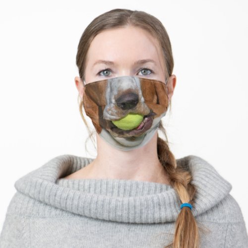 Funny Basset Hound Dog Tennis Ball Adult Cloth Face Mask
