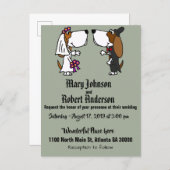 Funny Basset Hound Dog Wedding Invitation (Front/Back)