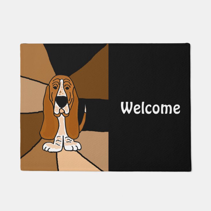 Funny Basset Hound Dog Welcome Doormat | Zazzle