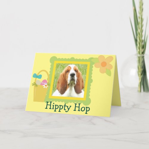 Funny Basset Hound Easter Greeting Card