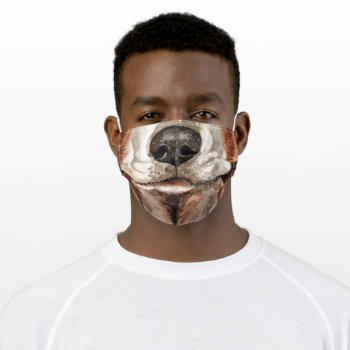 Funny Basset Hound Face Watercolor Realistic Art Adult Cloth Face Mask by petcherishedangels at Zazzle