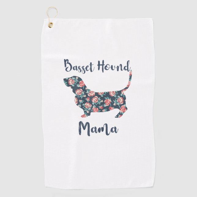 Funny Basset Hound Gifts Basset Hound Mom Shirt fo Golf Towel (Front)