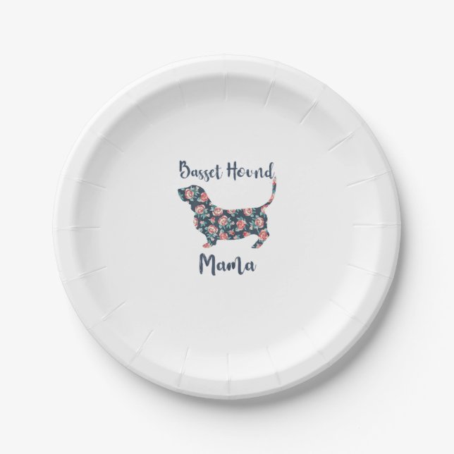 Funny Basset Hound Gifts Basset Hound Mom Shirt fo Paper Plates (Front)