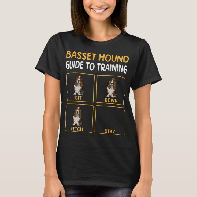 Funny Basset Hound Guide To Training Dog Obedience T-Shirt (Front)