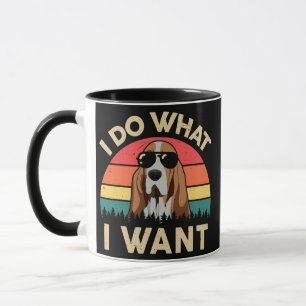 Funny Basset Hound I Do What I Want Vintage Mug