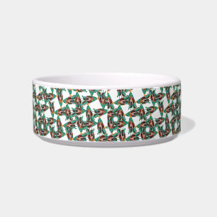 Funny Basset Hound Name Christmas Patternl Bowl