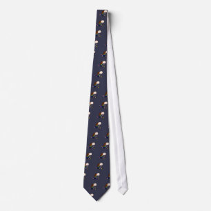 Funny Basset Hound Playing Field Hockey Art Tie