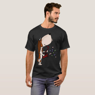 Funny Basset Hound Playing Saxophone Art T-Shirt