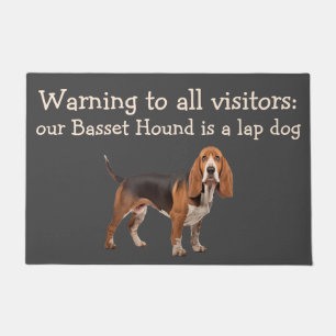 Funny Basset Hound Theme House Pet Humor Mat