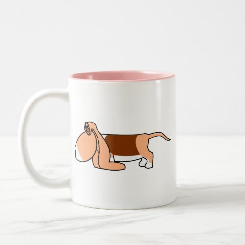 Funny Bassett hound car argon personalized Two_Tone Coffee Mug