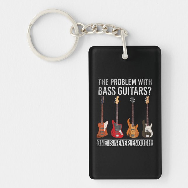Funny Bassist Musician Bass Guitar Keychain (Front)
