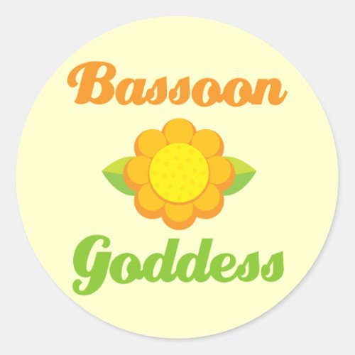 Funny Bassoon Classic Round Sticker