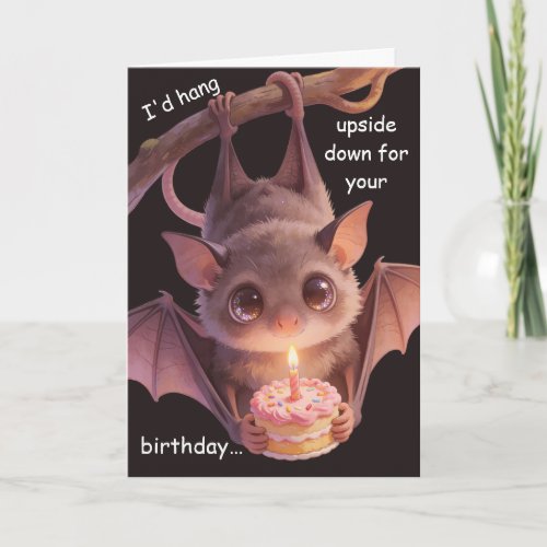 Funny Bat Birthday Cute Bat Pun Gift For Her Card