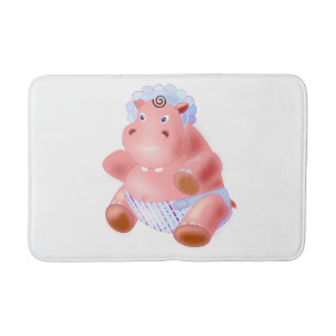 Funny Bath Mat Happy Baby Hippo